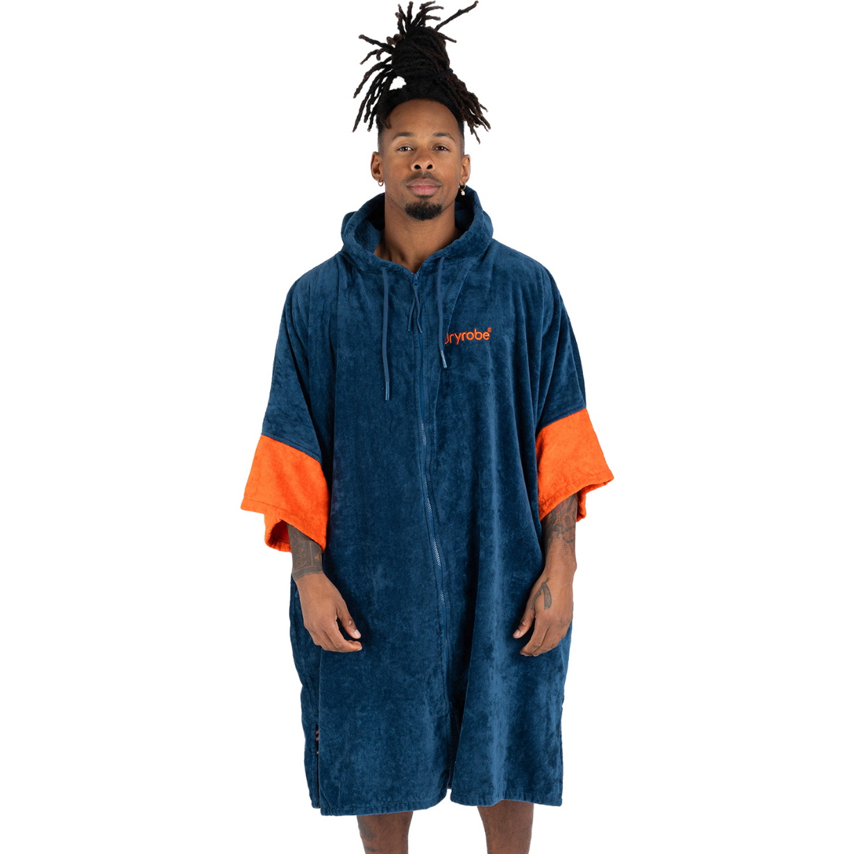 2026 Dryrobe Håndklædekåbe Med Hætte Og Lynlås Til Voksne FZORGTWLDSB Deep Sea Blue